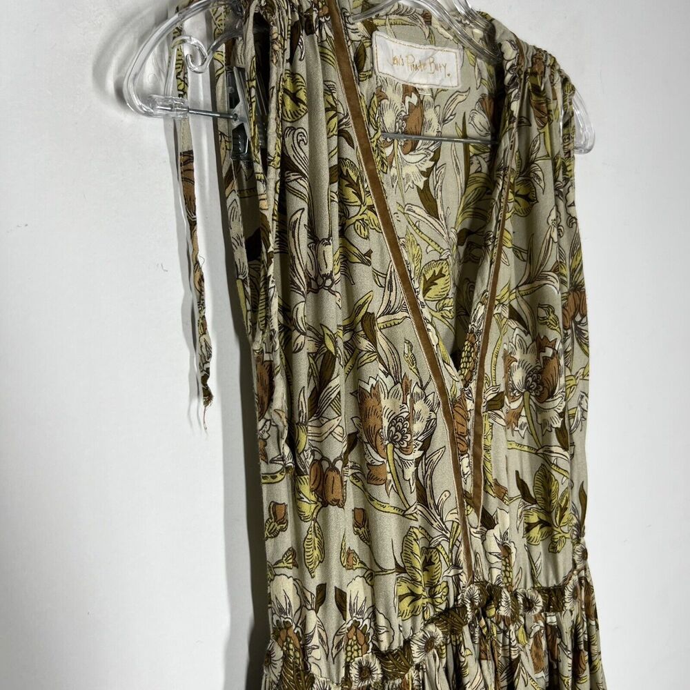 Jen's Pirate Booty Cream & Brown Floral V‑Neck Midi Dress - Picture 5 of 12
